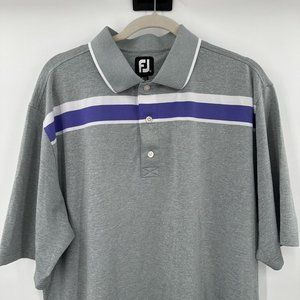 FootJoy FJ Gray Purple Striped Golf Polo‎ Shirt Size XL